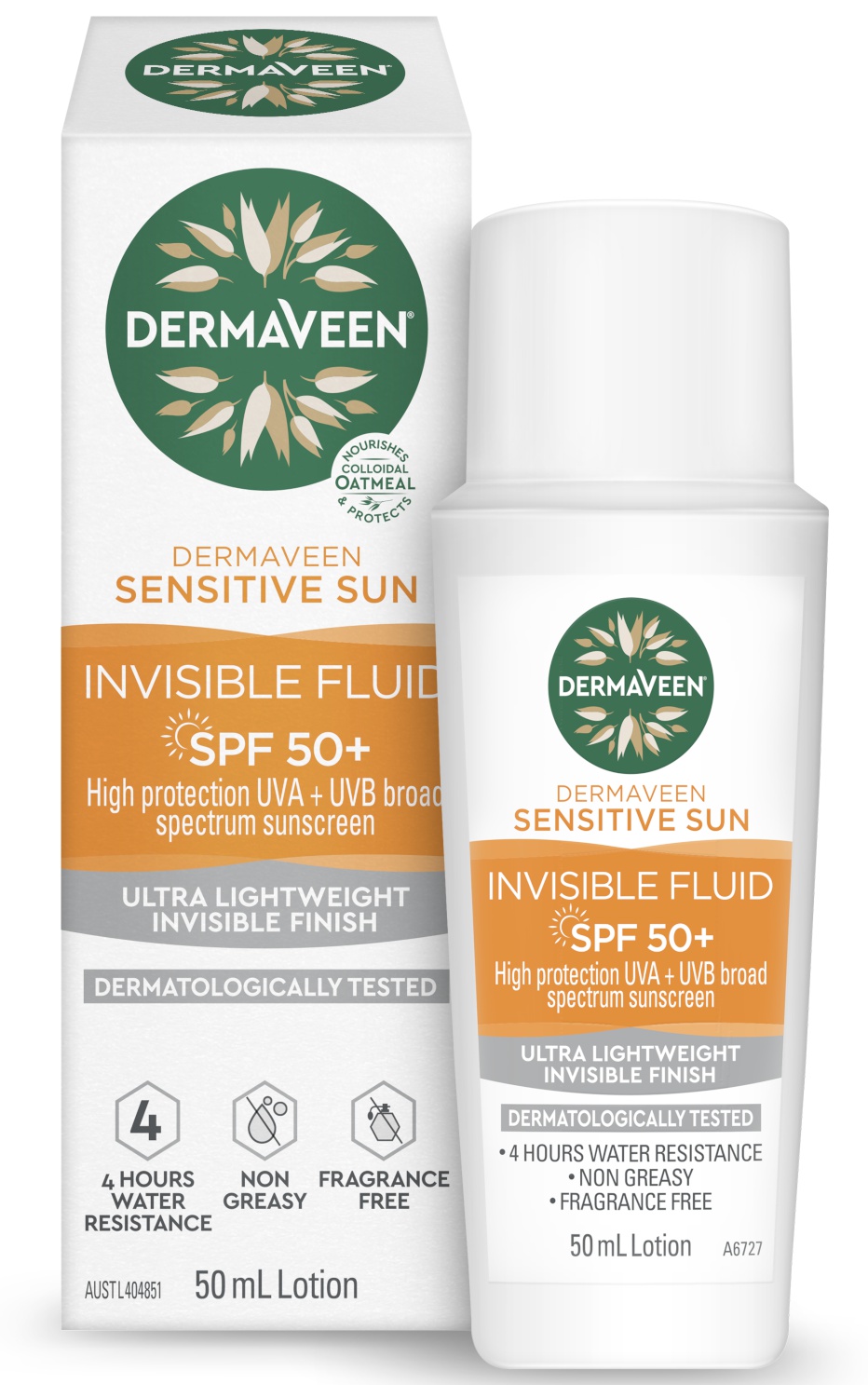 DermaVeen Sensitive Sun Invisible Fluid SPF50+