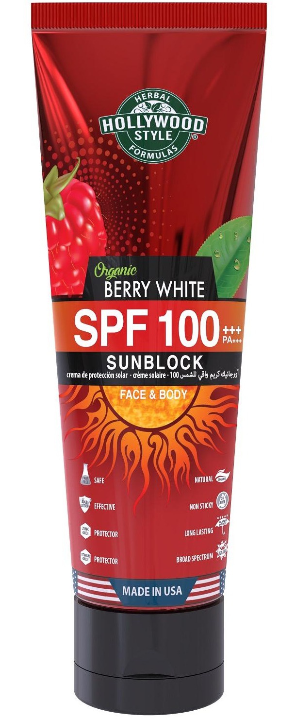 Hollywood Style Organic Berry White SPF 100 Sunblock