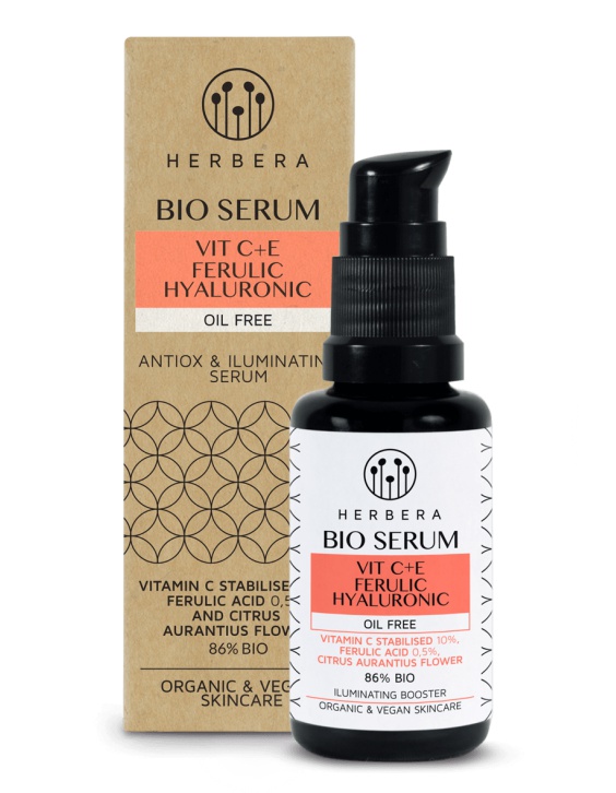 Herbera Bio Serum Vitamin C + E + Ferulic +Hyaluronic Oil Free