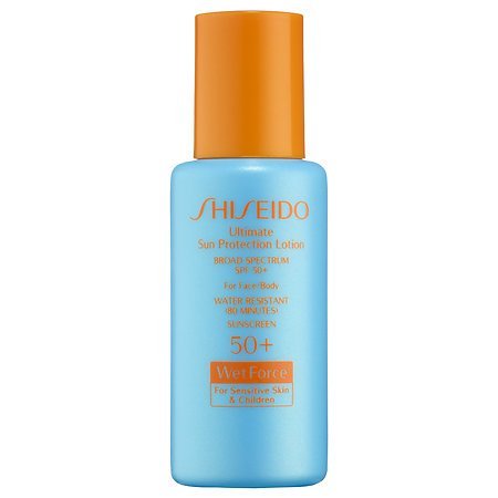 Shiseido Ultimate Sun Protection Lotion Broad Spectrum Spf 50+ Wetforce For Sensitive Skin & Children