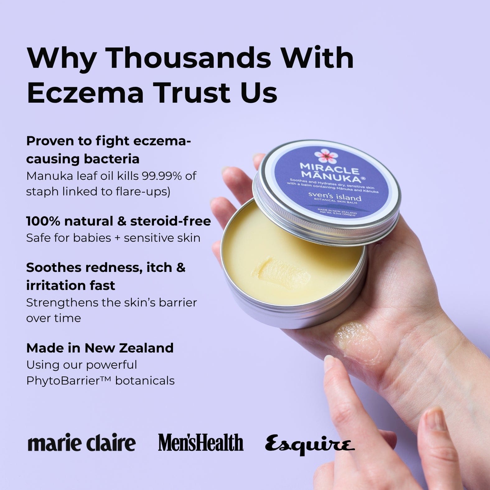 Sven's Island Miracle Manuka Flare Relief Balm For Dry, Itchy Skin