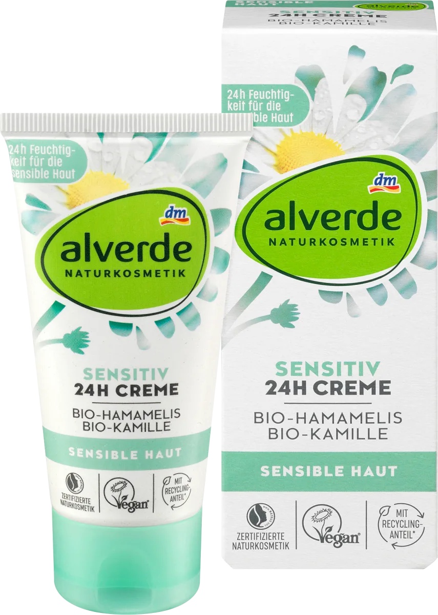 alverde Sensitiv 24h Creme Bio-Hamamelis Bio-Kamille