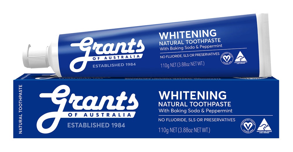 Grants of Australia Natural Toothpaste - Whitening With Peppermint - Fluoride Free