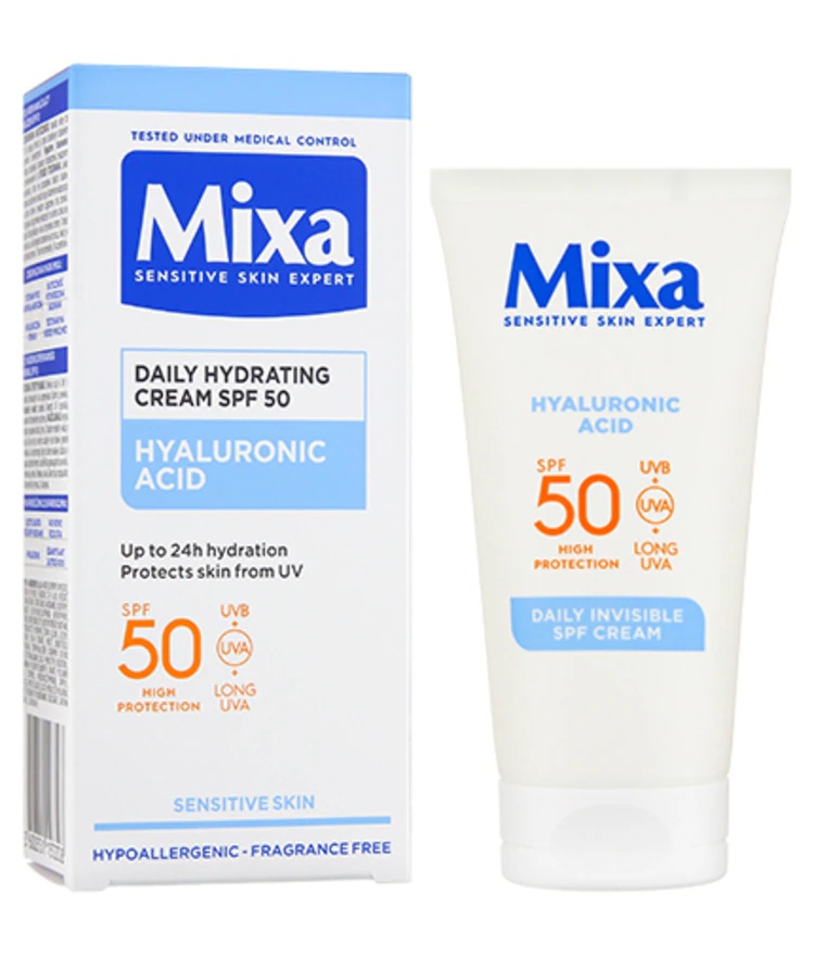 Mixa Daily Invisible Hydrating Cream SPF50