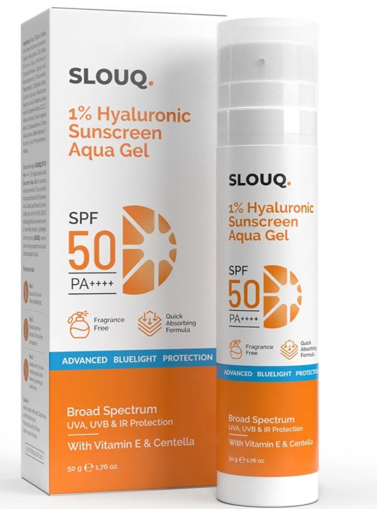 Slouq 1% Hyaluronic Sunscreen Aqua Ultra Light Gel With SPF 50 Pa++++