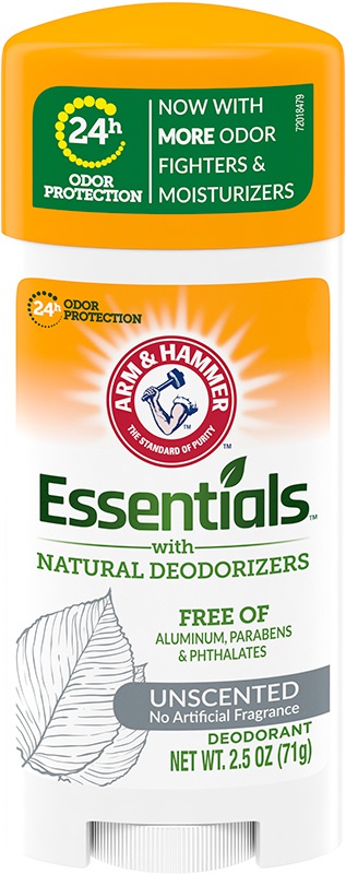 Arm & Hammer Essentials With Natural Deodorizers, Deodorant, Unscented