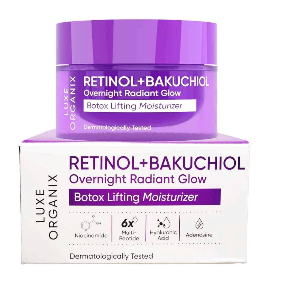 Luxe Organix Retinol + Bakuchiol Overnight Radiant Glow Botox Lifting Moisturizer