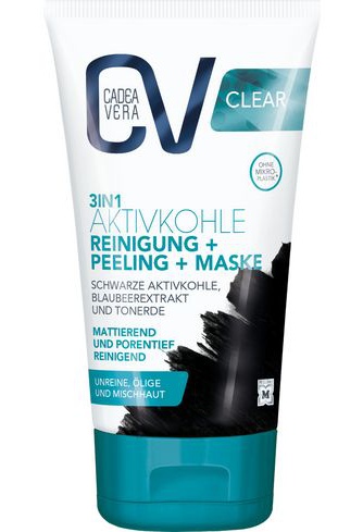 CadeaVera CV Clear 3in1 Aktivkohle Reinigung + Peeling + Maske