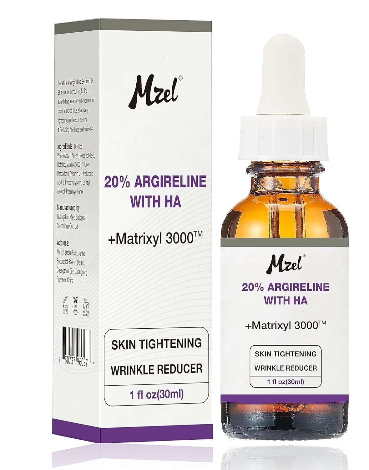 Papaba 20% Argireline Serum With Matrixyl 3000 Pure Hyaluronic Acid For Face,with Vitamin C