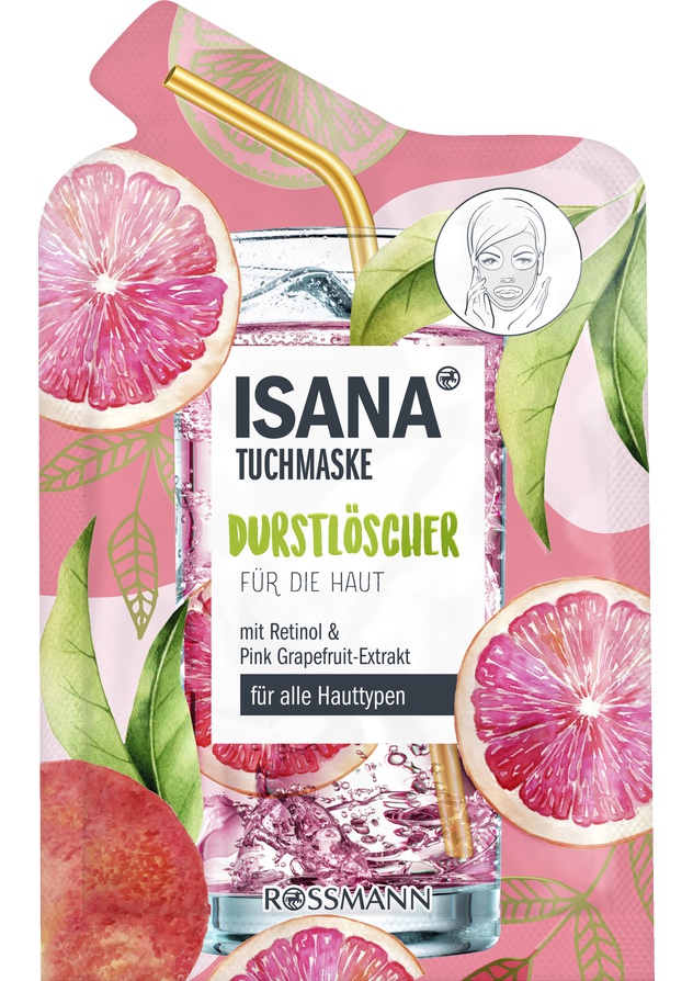 Isana Tuchmaske Durstlöscher Retinol & Grapefruit