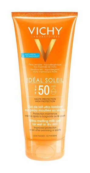 Vichy Ideal Soleil Ultra-Melting Gel Spf 50 To Apply On Dry Or Wet Skin