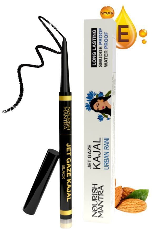 Nourish Mantra Jet Gaze Kajal Urban Rani-black With Rich Waterproof Pigment