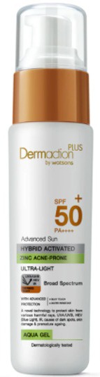 Dermaction Plus by Watsons Advance Sun Hybrid Acne-prone Aqua Gel SPF50+ Pa++++