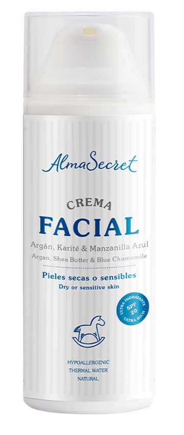 Alma Secret Face Cream With Argan, Shea Butter & Blue Chamomile SPF 20 Dry And Sensitive Skin Babies, Kids & Mums