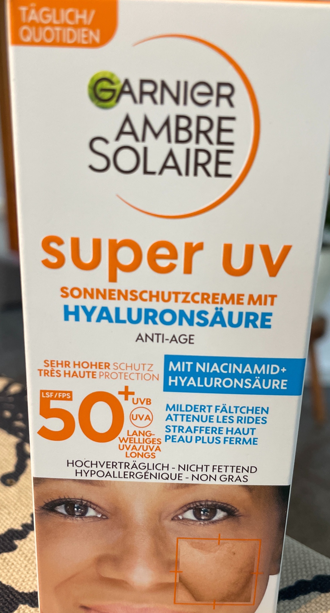 Garnier Ambre Solaire Super UV Sonnenschutzcreme Mit Hyaluronsäure Anti-age