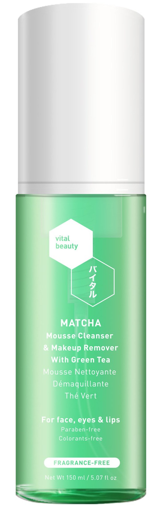 Vital Beauty Matcha Mousse Cleanser & Makeup Remover