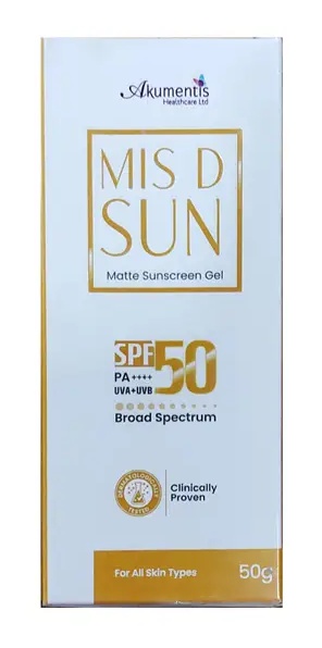 Akumentis Healthcare Ltd Mis D Sun SPF50 Pa++++ Sunscreen Gel