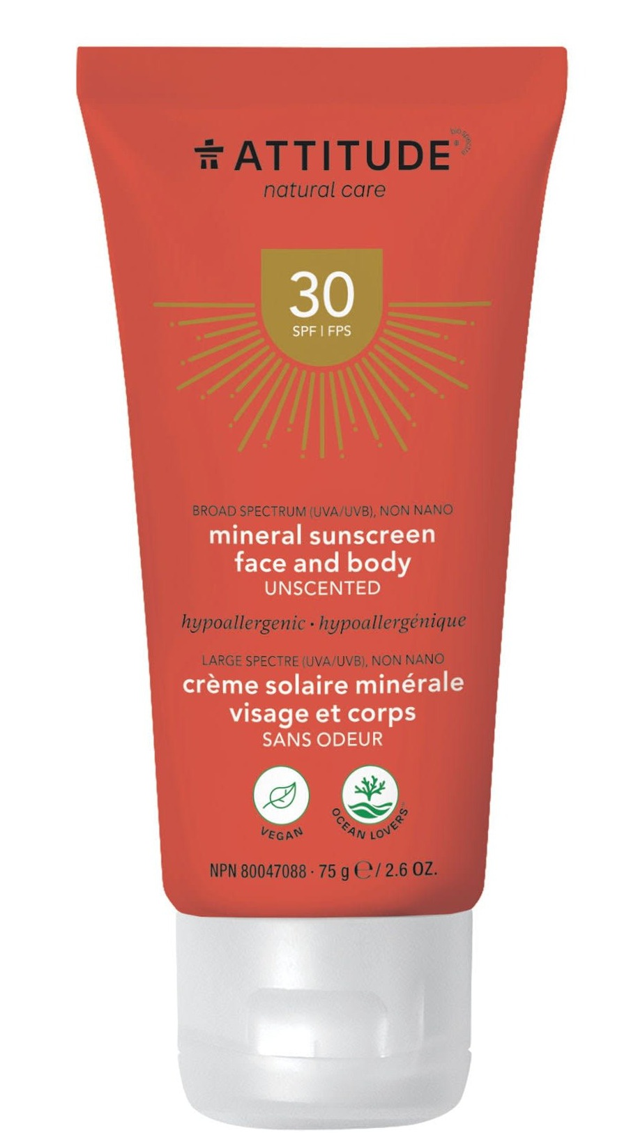 Attitude Mineral Sunscreen Face And Body Unscented