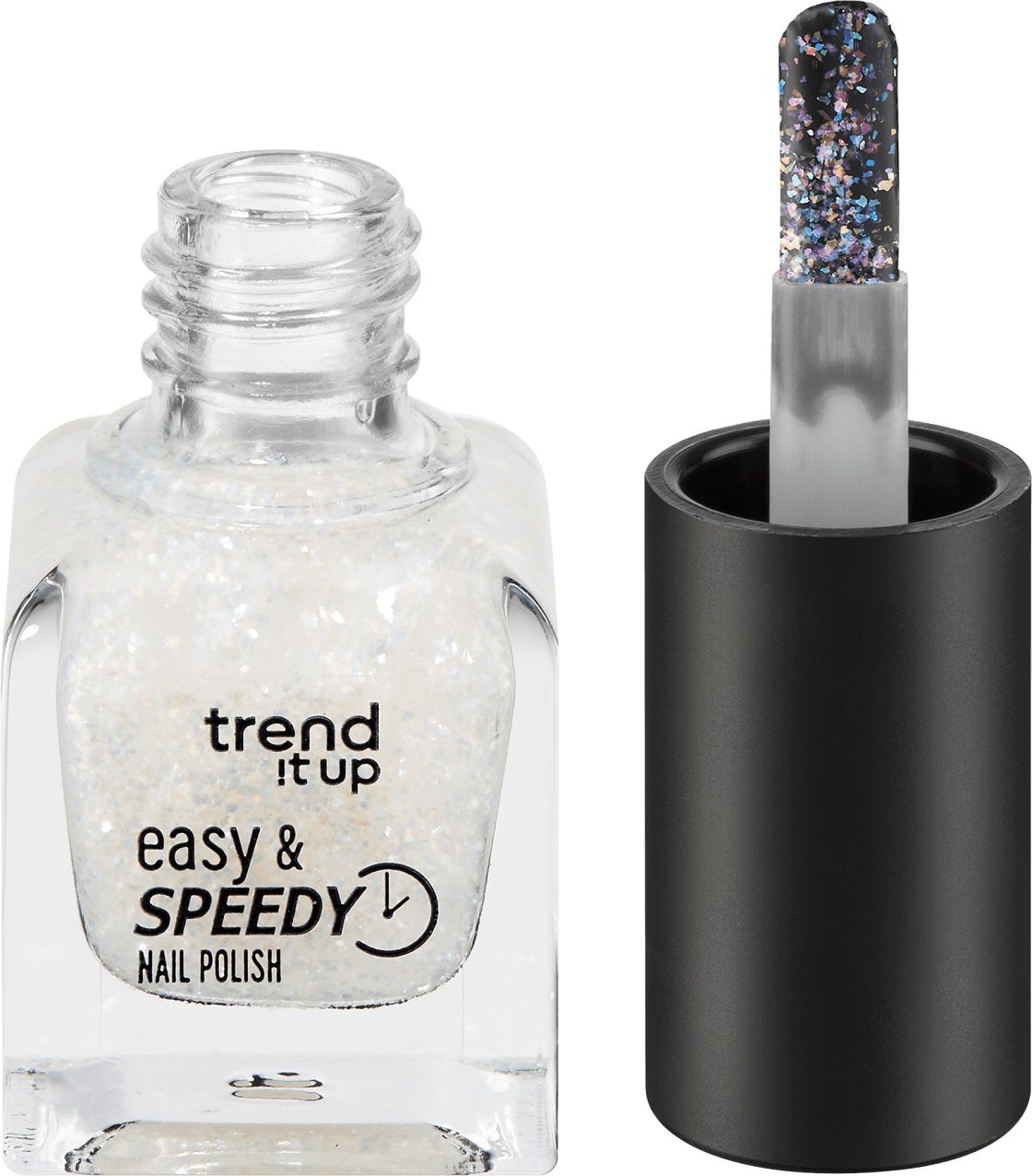 trend IT UP Easy & Speedy Nail Polish 470 Transparent With Duochrome Glitter