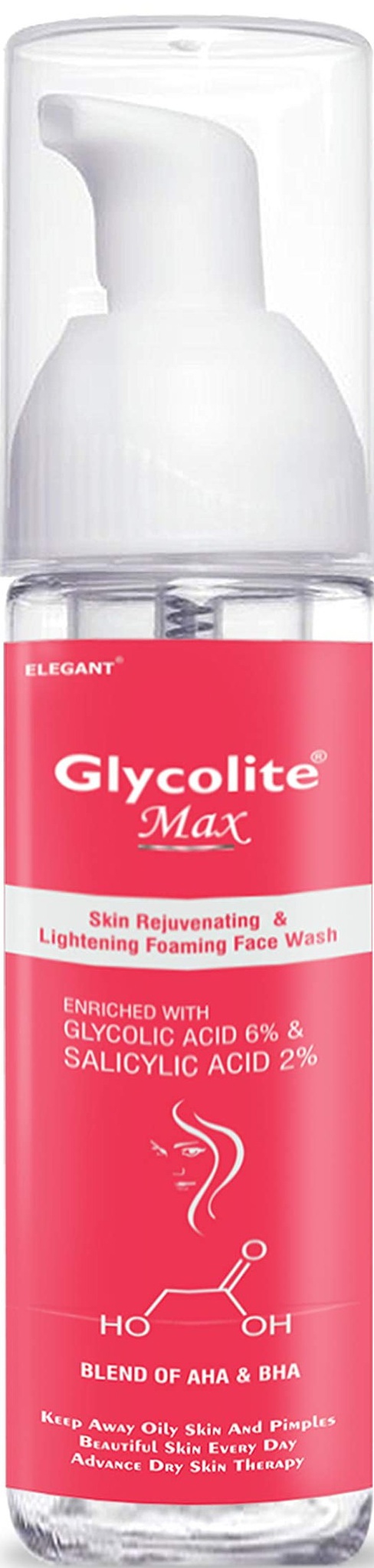 Elegant Glycolite Max Foaming Facewash  With Glycolic Acid 6%