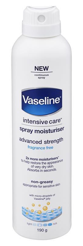 Vaseline Intensive Care Spray And Go Moisturiser Fragrance Free
