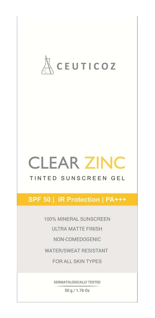 Ceuticoz Clear Zinc Tinted Sunscreen Gel SPF 50
