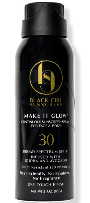Black Girl Sunscreen Make It Glow Sunscreen Spray ingredients