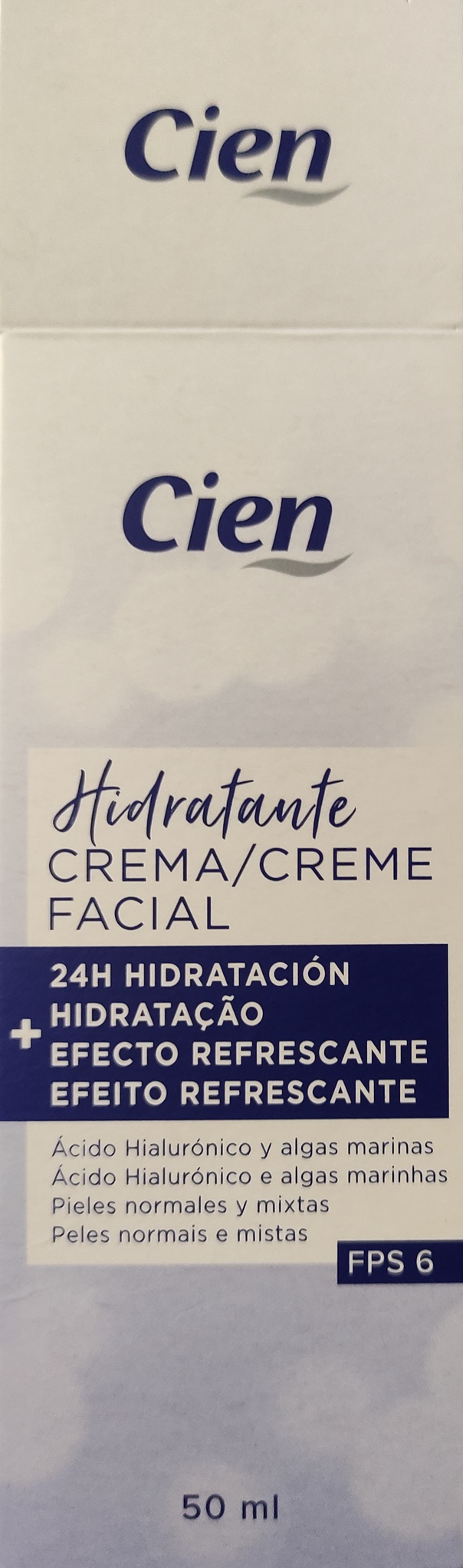 Cien Refreshing Moisturiser Cream +24h Moisture With Hyaluronic Acid And Seaweed