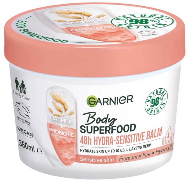 Garnier Body Superfood Hydra Sensitive Body Cream Oat Milk And Probiotic Derived Fractions