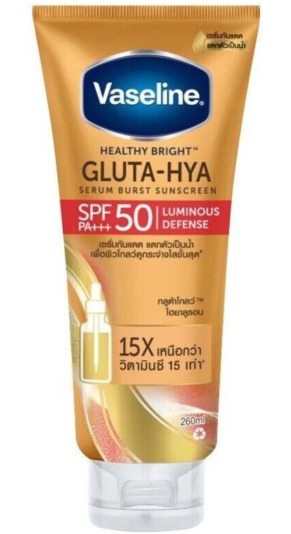 Vaseline Gluta-hya Serum Burst Sunscreen Luminous Defense SPF 50 Pa+++