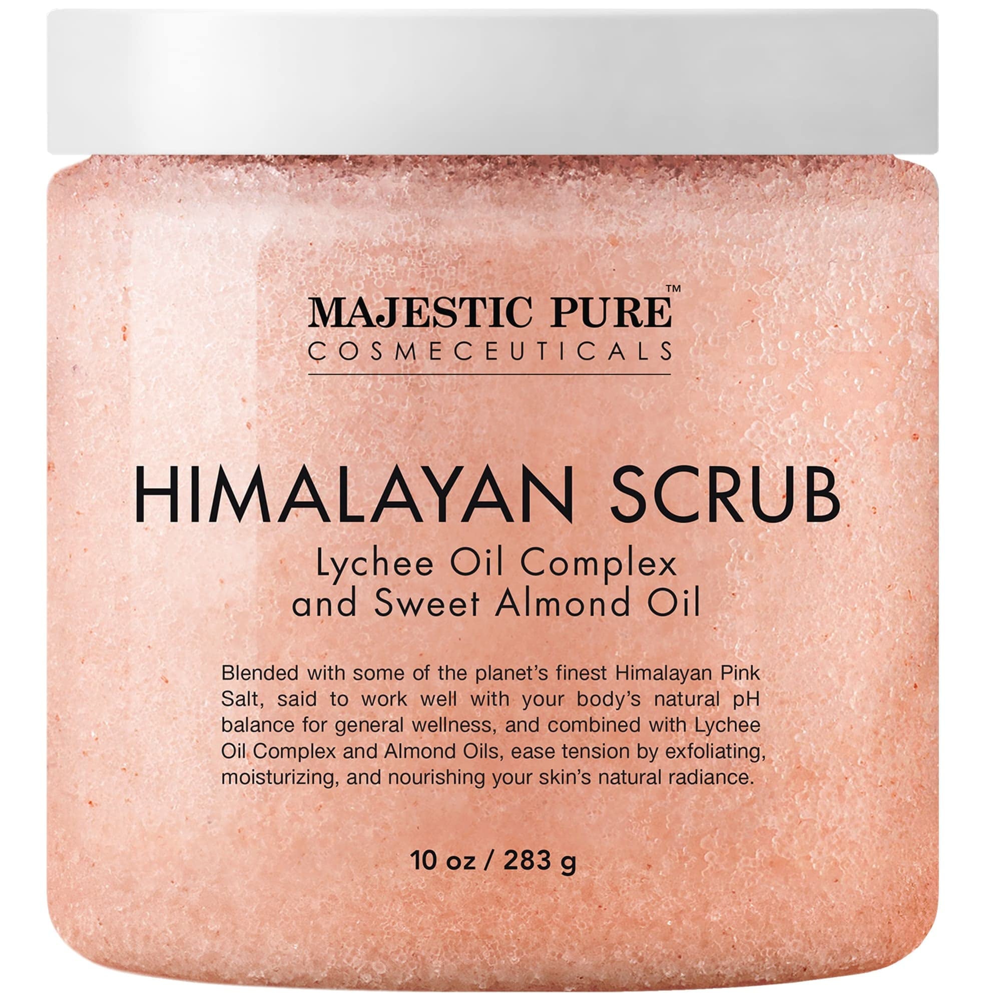 Majestic Pure Himalayan Pink Salt Body Scrub With Lychee Oil And Sweet Almond Oil