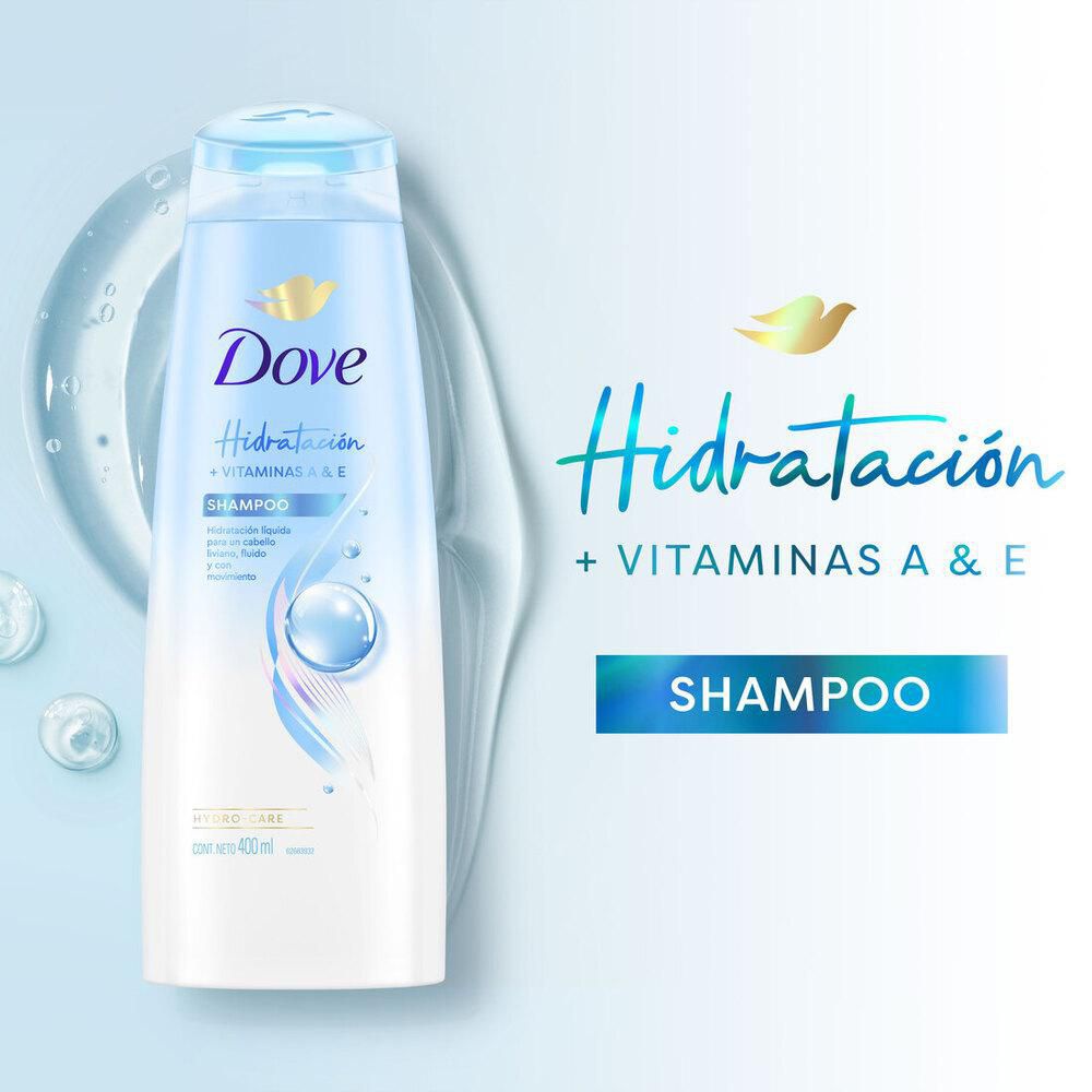 Dove Shampoo Hidratación + Vitaminas A & E