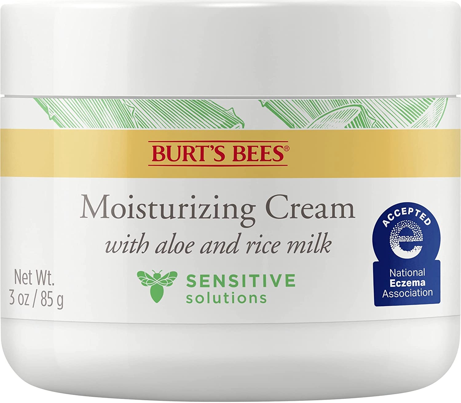 Burt's Bees Hydrating Moisturizing Cream For Sensitive Skin With Aloe & Rice Milk