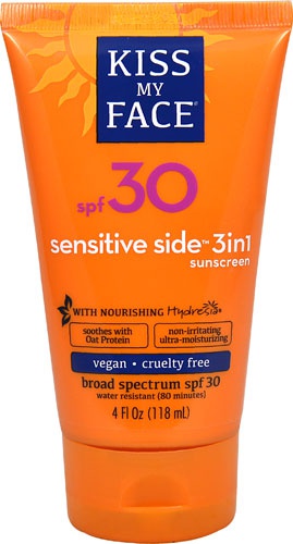 Kiss My Face Sensitive Side 3In1 Sunscreen Lotion, Spf 30