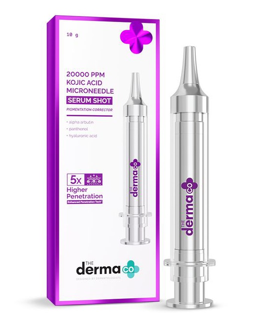 The derma CO 20000 Ppm Kojic Acid Microneedle Serum Shot For Pigmentation Correction & Skin Renewal