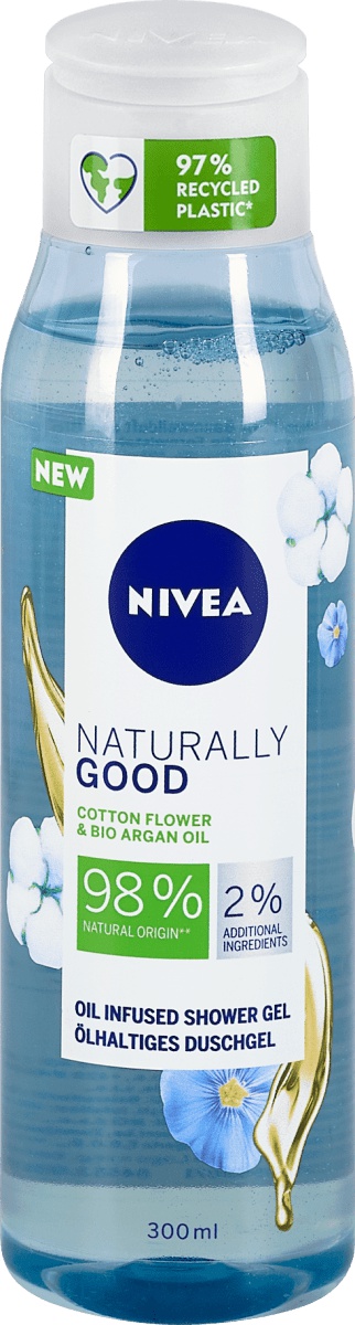 Nivea Naturally Good Shower Oil Cotton Flower & Bio Argan Oil