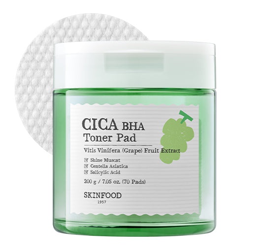 Skinfood Shine Muscat Cica BHA Toner Pad