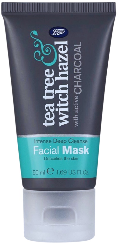Boots Tea Tree & Witch Hazel With Active Charcoal, Intense Deep Cleanse Facial Mask