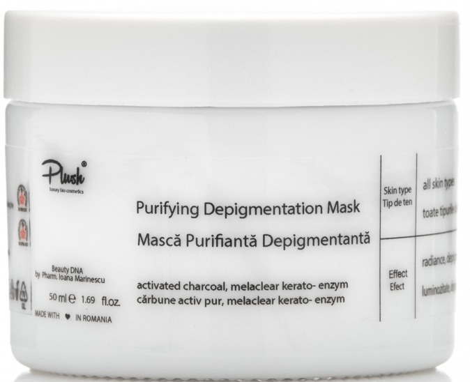 Plush Bio Mască Purifiantă Depigmentantă Cu Cărbune Activ