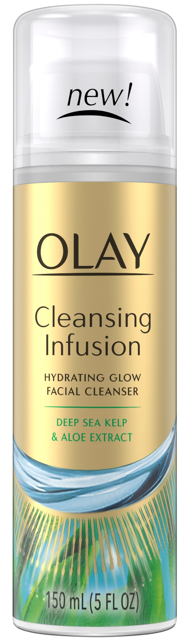 Olay Cleansing Infusion Hydrating Glow Facial Cleanser With Deep Sea Kelp & Aloe Extract