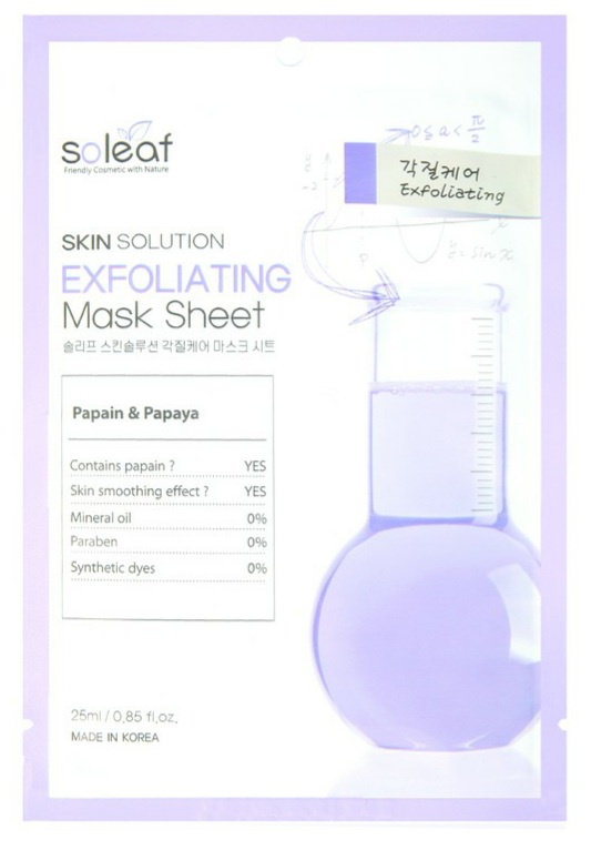 soleaf Skin Solution Exfoliating Mask Sheet
