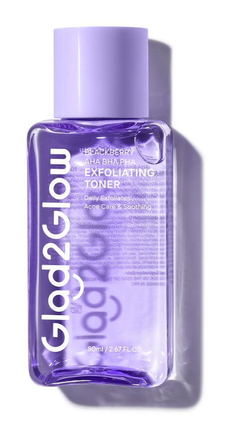 Glad2Glow Blackberry AHA BHA PHA Daily Exfoliating Toner