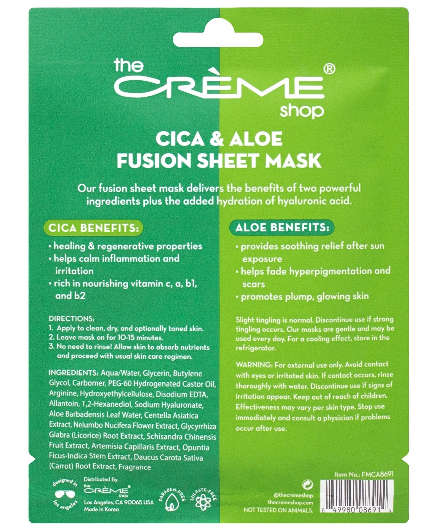 The Creme Shop Cica & Aloe Vera Fusion Sheet Mask