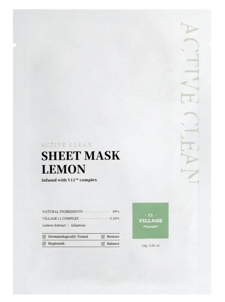 VILLAGE 11 FACTORY Active Clean Sheet Mask Lemon