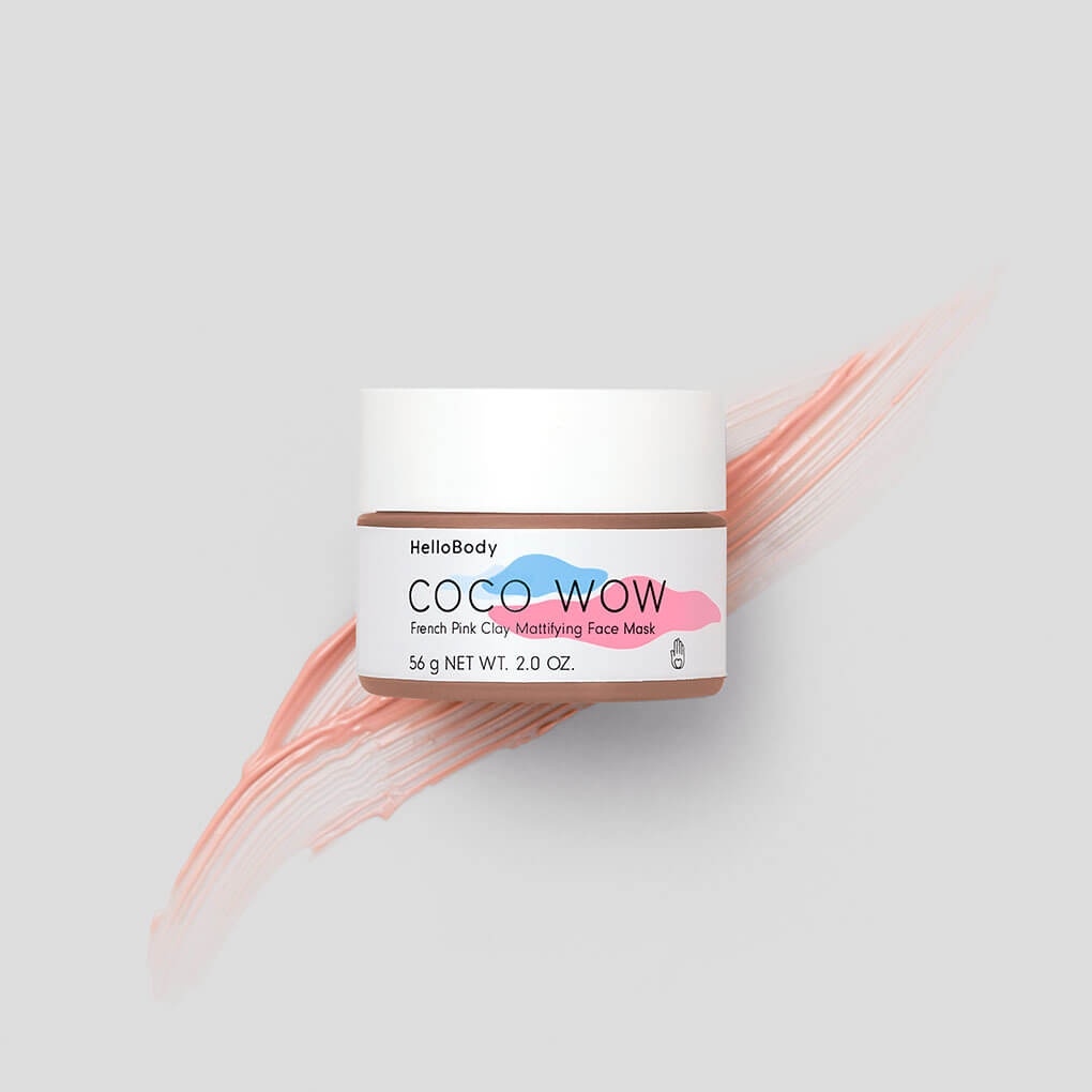 HelloBody Coco Wow French Pink Clay Mattifying Face Mask