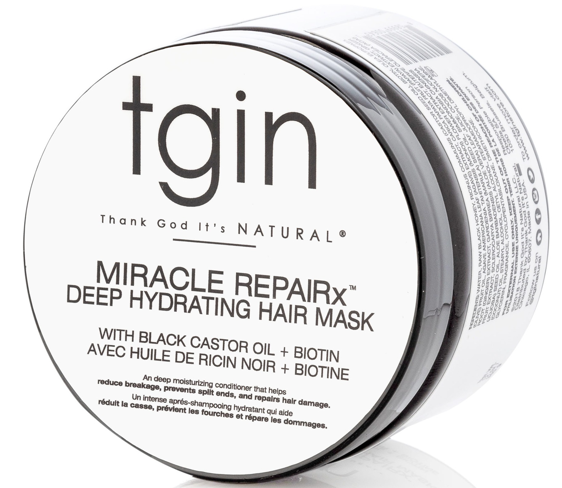tgin Miracle Repairx Deep Hydrating Hair Mask With Black Castor Oil And Biotin
