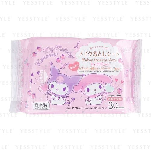 Daiso My Melody And Kuromi Makeup Removing Sheets Raspberry Extract