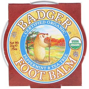 Badger Company Organic, Foot Balm, Peppermint & Tea Tree