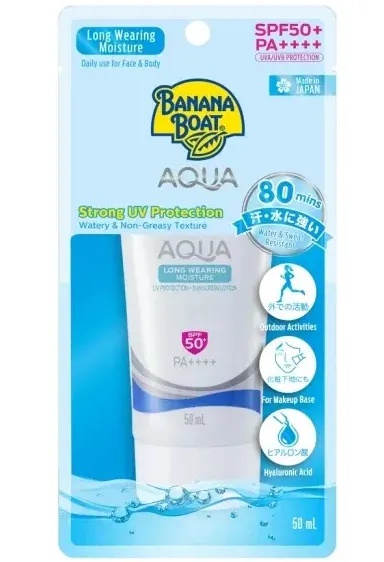 Banana Boat Aqua Long Wearing Moisture Sunscreen Lotion SPF50+ PA++++