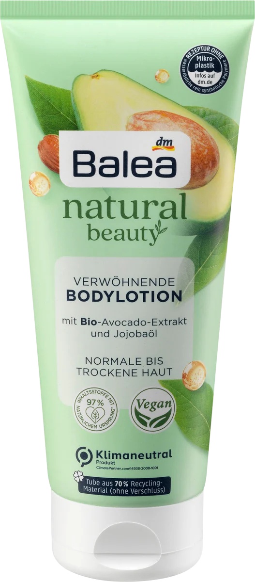 Balea Natural Beauty Verwöhnende Bodylotion Avocado & Jojoba